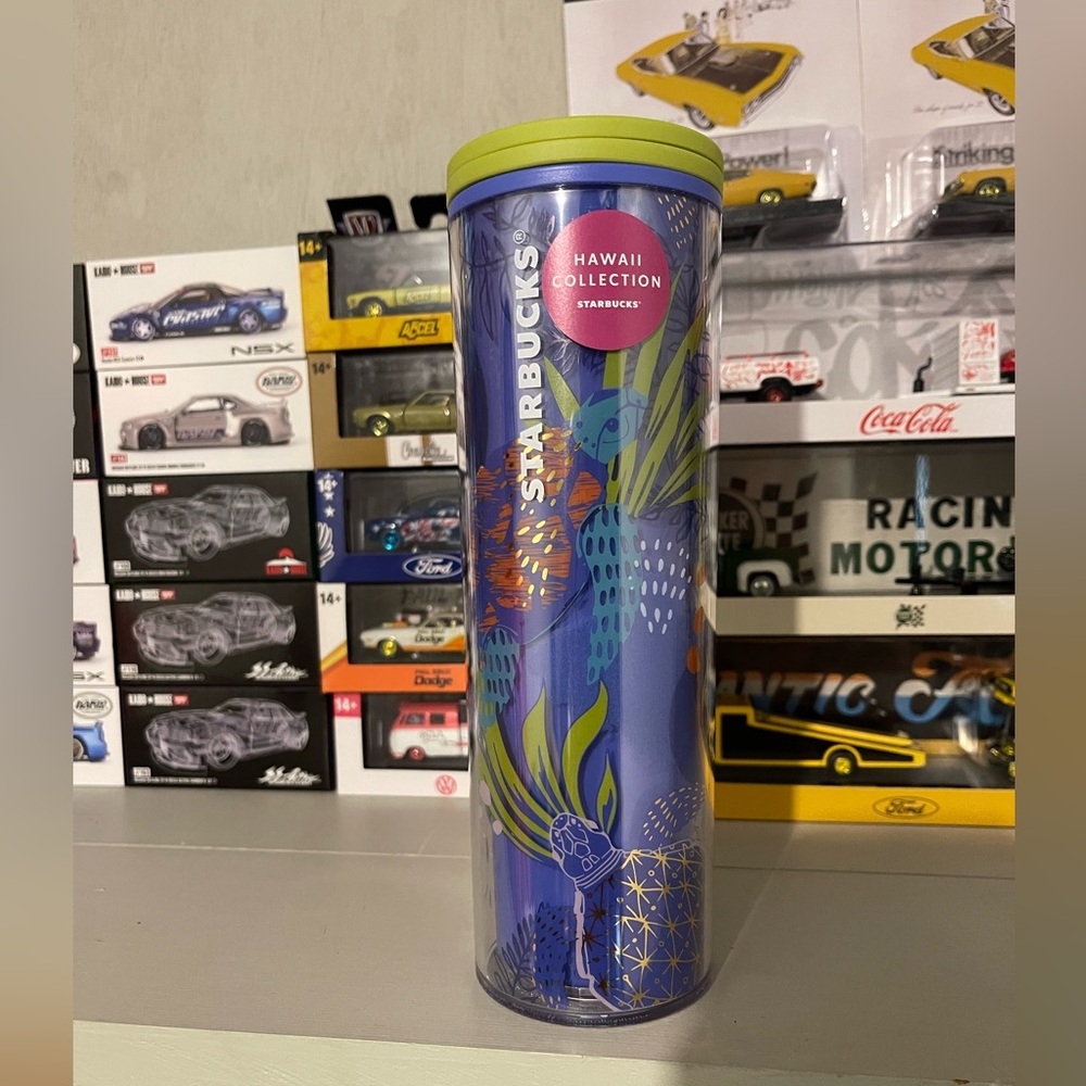 NWT Starbucks Hawaii Collection Tumbler with Blue and Green Design